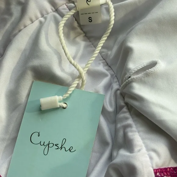 NWT Cupshe Maroon Floral One Piece Swimsuit - Picture 4 of 5